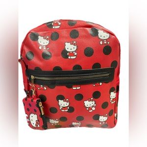 Hello kitty 12” polka dot Backpack with matching coin purse